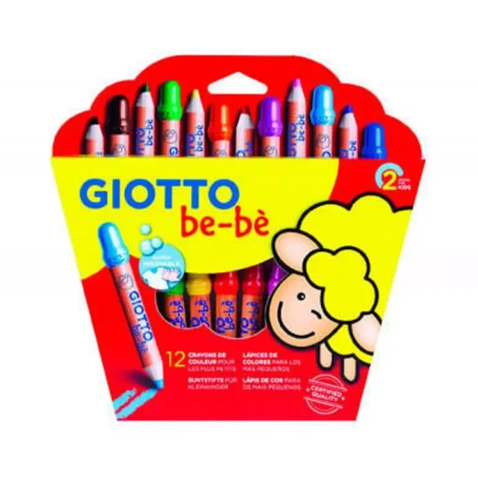 Set 12 lápices de colores infantiles mina gigante Giotto Be-Bè