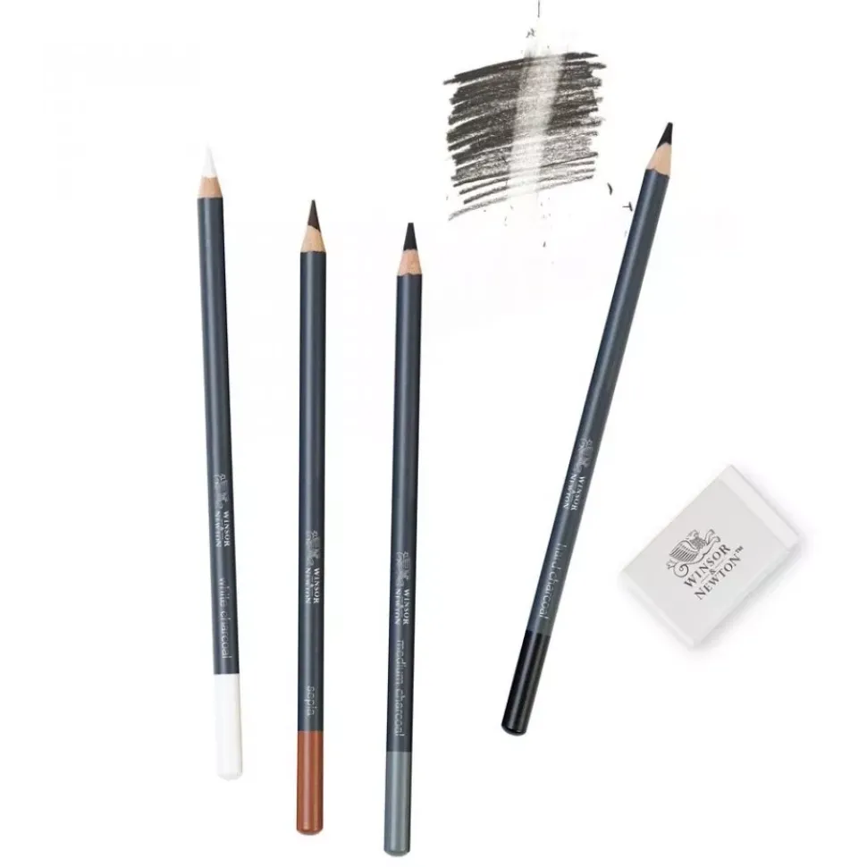 Set 5 lápices de grafito esbozo con goma Studio Collection Winsor & Newton