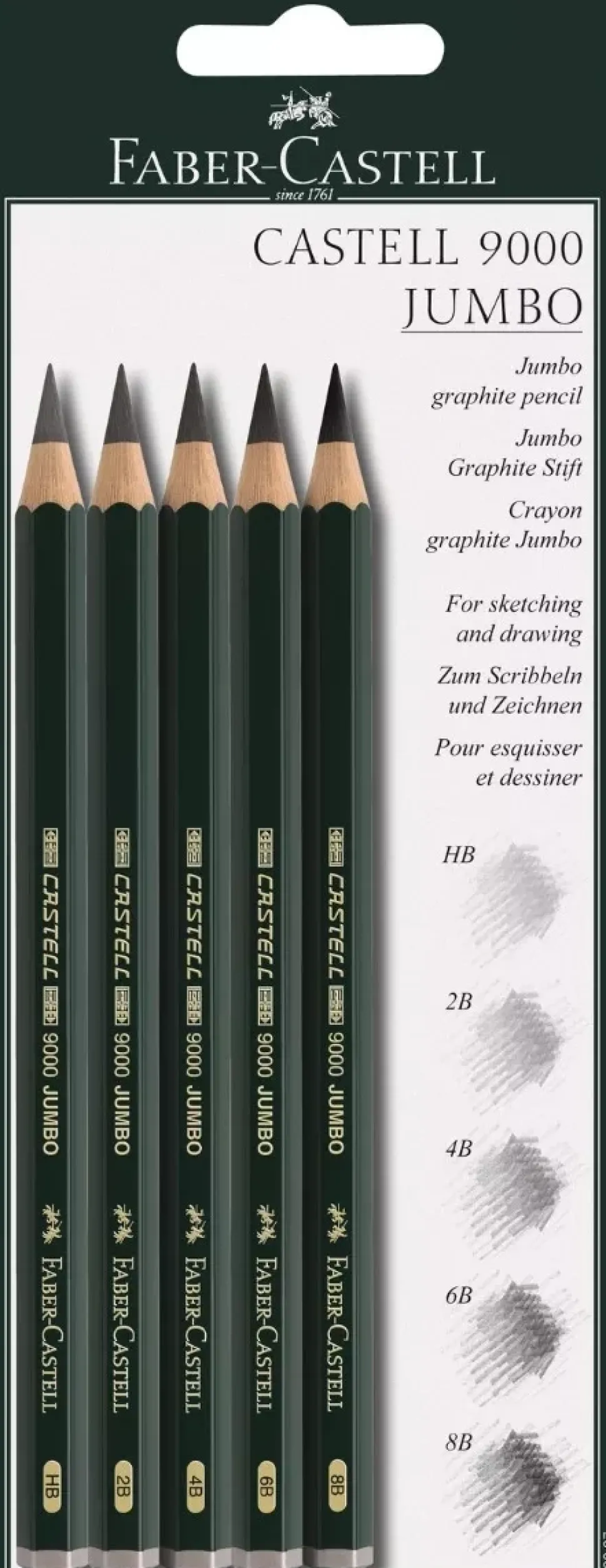 Set 5 Lápices grafito Castell 9000 Faber-Castell