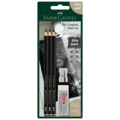 Set 5 lápices Grafito Ultra Black B Pitt Graphite Matt Faber-Castell