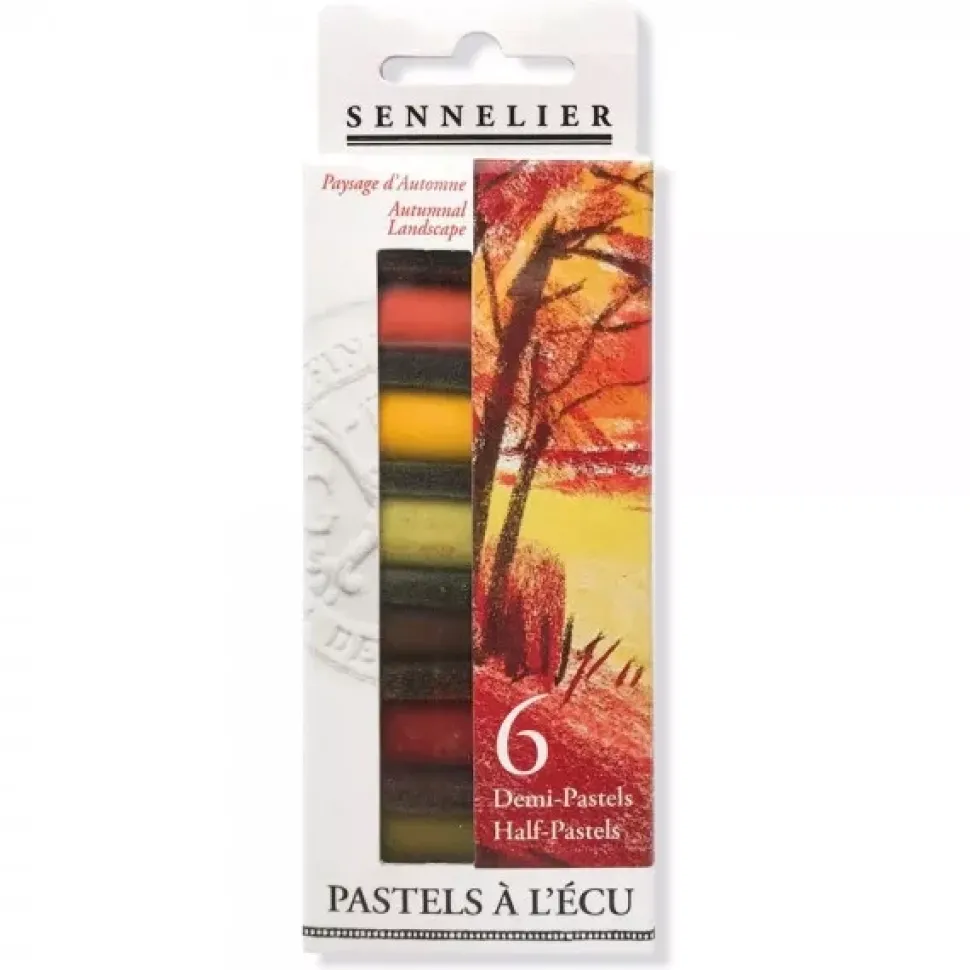 Set 6 medios pasteles À L'Ecu Paisaje Otoñal Sennelier
