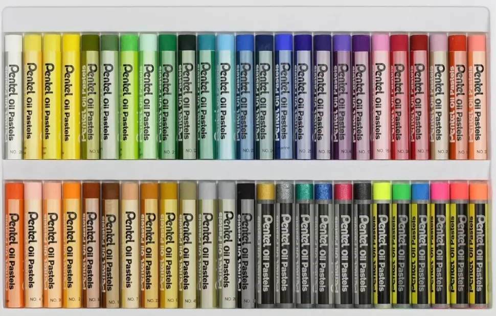 Set 50 Pasteles al Óleo Metálicos y Fluorescentes Pentel