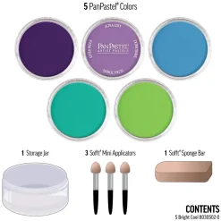 Set 5 Pasteles Bright Cool y esponjas PanPastel 9ml