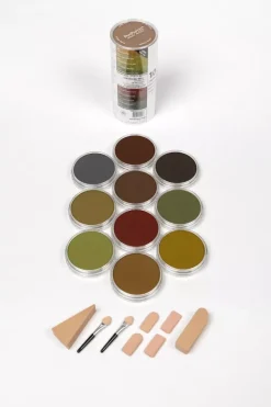 Set 10 Pasteles concentrados Extra Dark Shades Warm y esponjas PanPastel 9ml