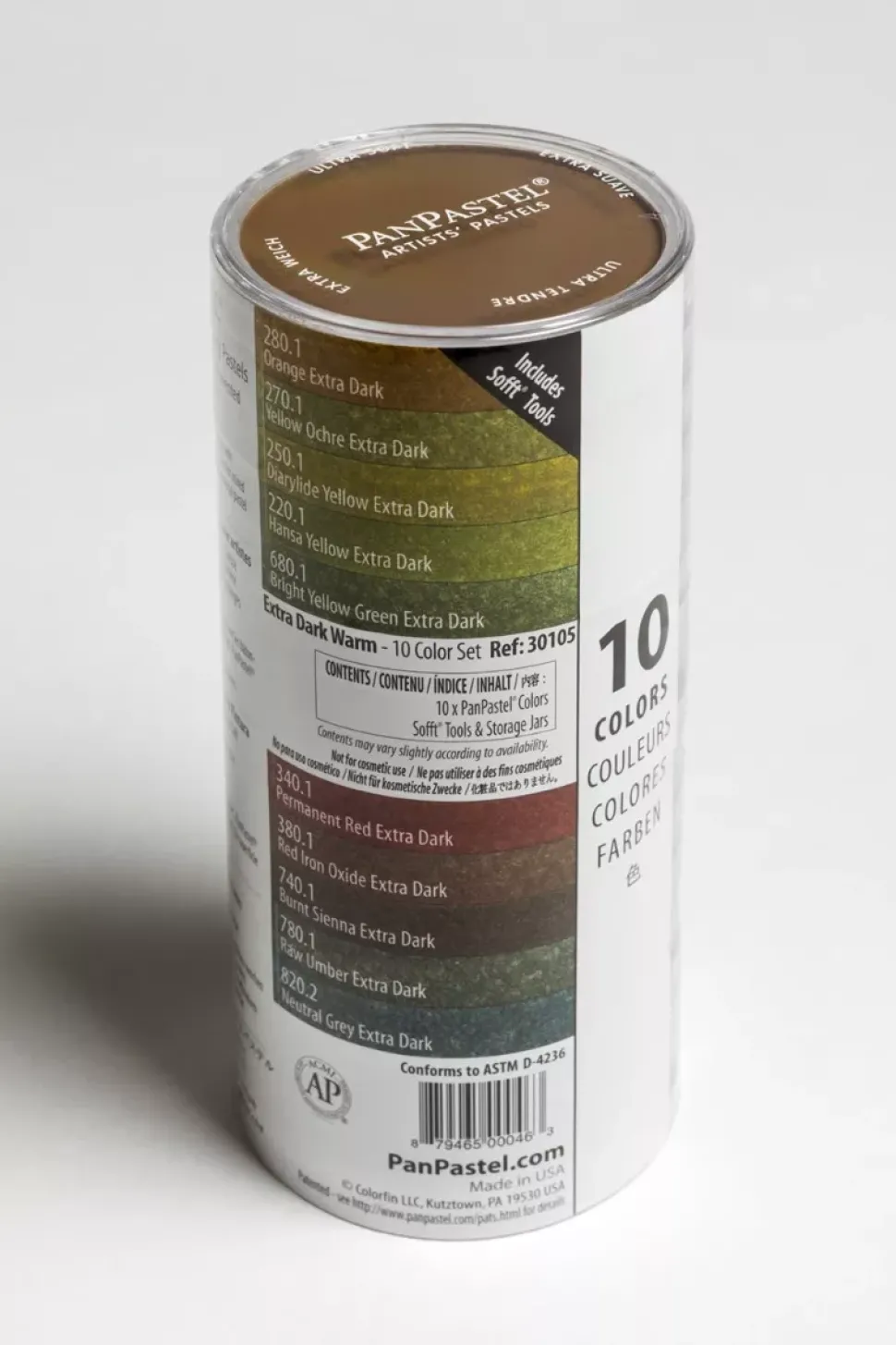 Set 10 Pasteles concentrados Extra Dark Shades Warm y esponjas PanPastel 9ml