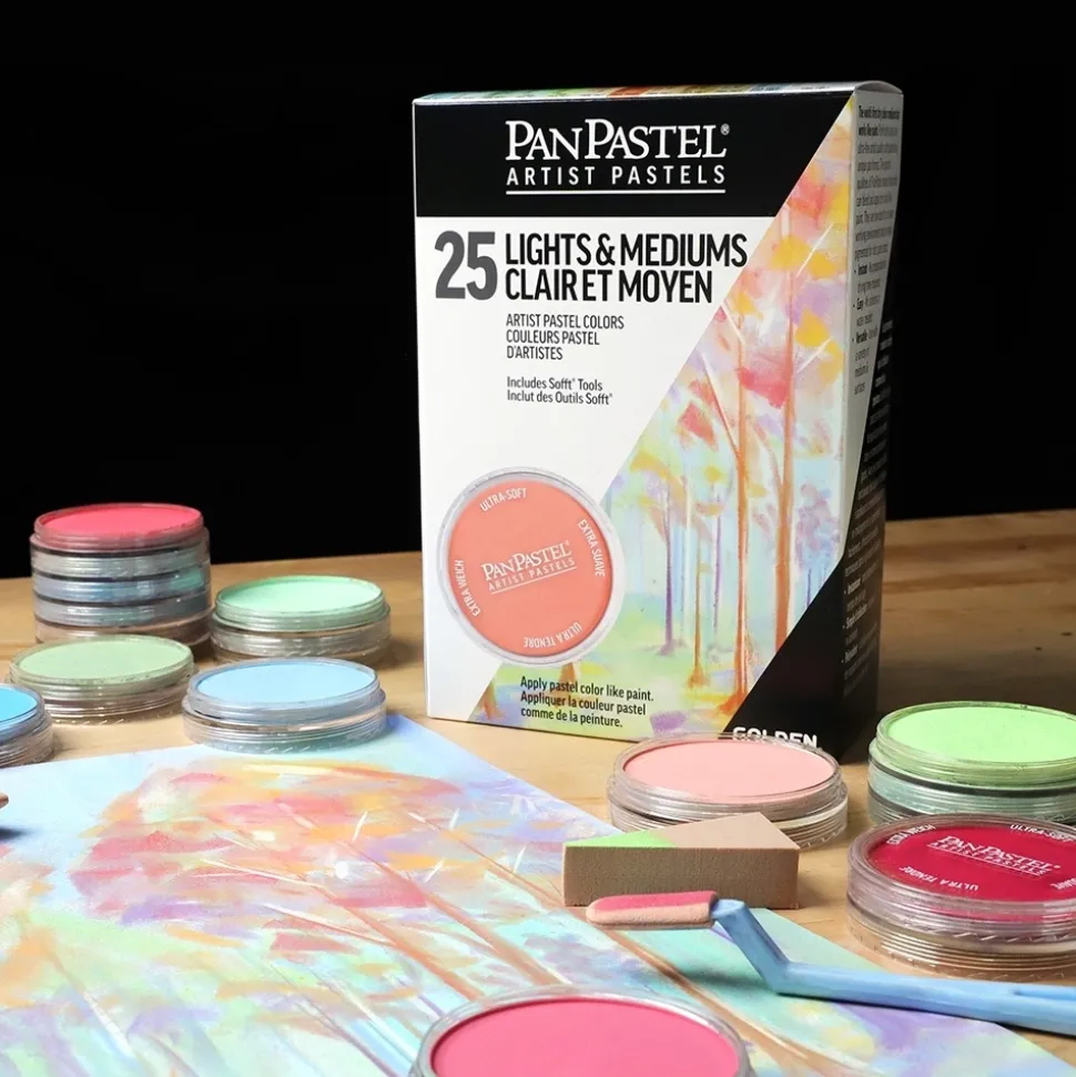 Set 25 Pasteles concentrados Light and Medium y herramientas PanPastel 9ml