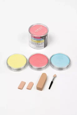 Set 3 Pasteles concentrados Primarios Perlescentes y esponjas PanPastel 9ml