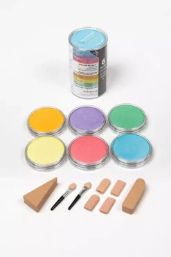 Set 6 Pasteles concentrados perlescentes y esponjas PanPastel 9ml
