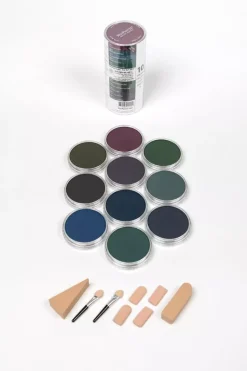 Set 10 Pasteles concentrados Extra Dark Shades Cool y esponjas PanPastel 9ml