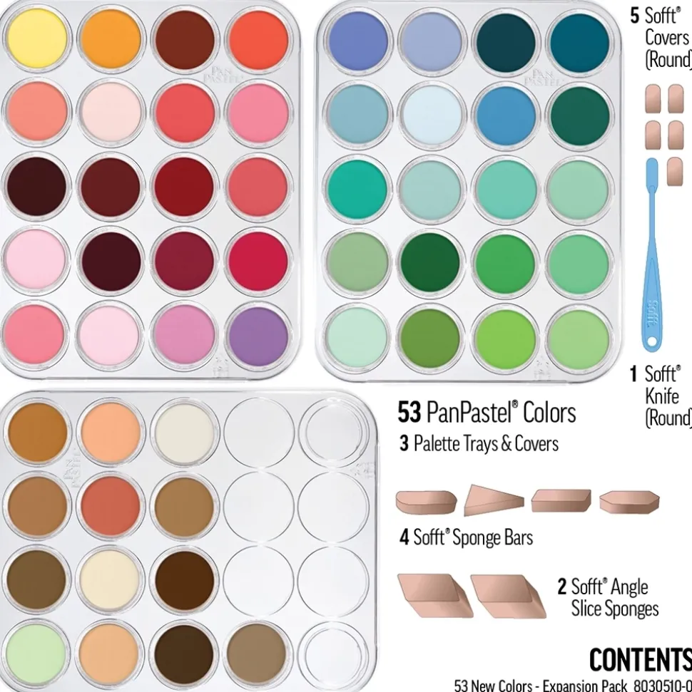 Set 53 Pasteles New Colors Expansion Pack y herramientas PanPastel 9ml