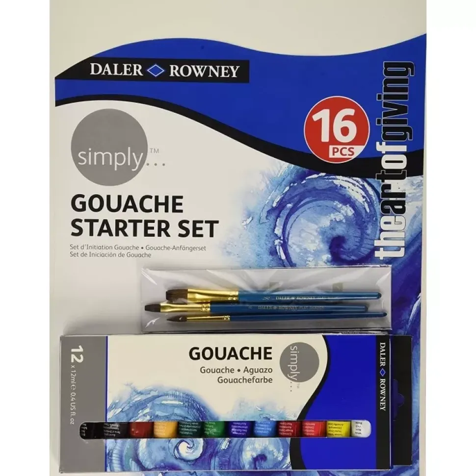 Set 16 piezas iniciación al gouache Simply Daler-Rowney