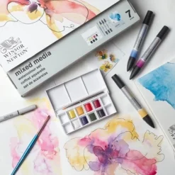 Set 7 piezas mIxed media acuarelas Winsor & Newton