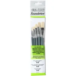 Set 6 pinceles Cerdas naturales Mango corto Foundation Winsor & Newton