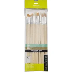 Set 20 pinceles surtidos mango largo poliamida Pebeo