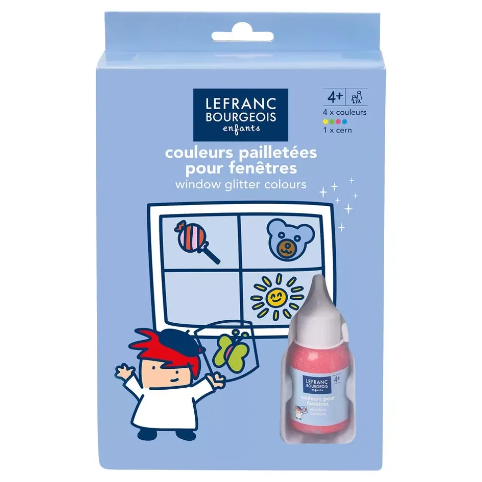 Set 4 pintura con brillos para ventanas infantil Lefranc And Bourgeois 35ml