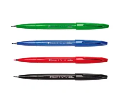Set 4 Rotuladores Basic Sign Pen Brush Pentel