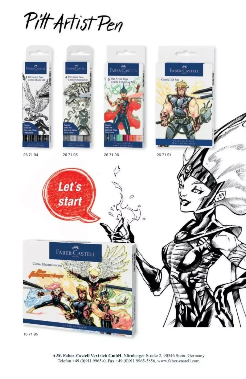 Set 6 rotuladores Comic Colouring Pitt Artist Pen Faber-Castell