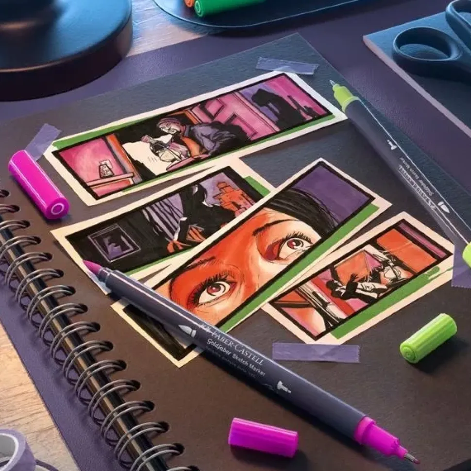 Set 6 Rotuladores Doble Punta Portrait Goldfaber Sketch Faber-Castell