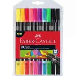 Set 10 Rotuladores Doble Punta Fluorescentes Classic Faber-Castell