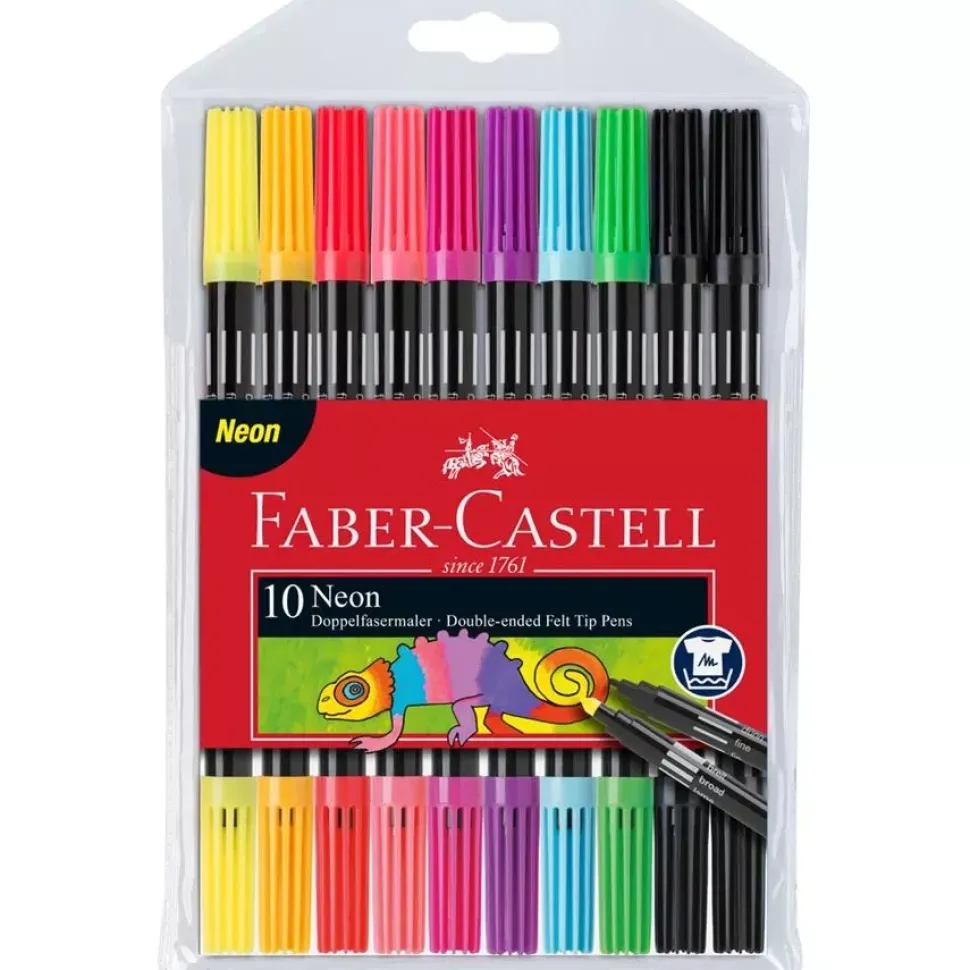 Set 10 Rotuladores Doble Punta Fluorescentes Classic Faber-Castell