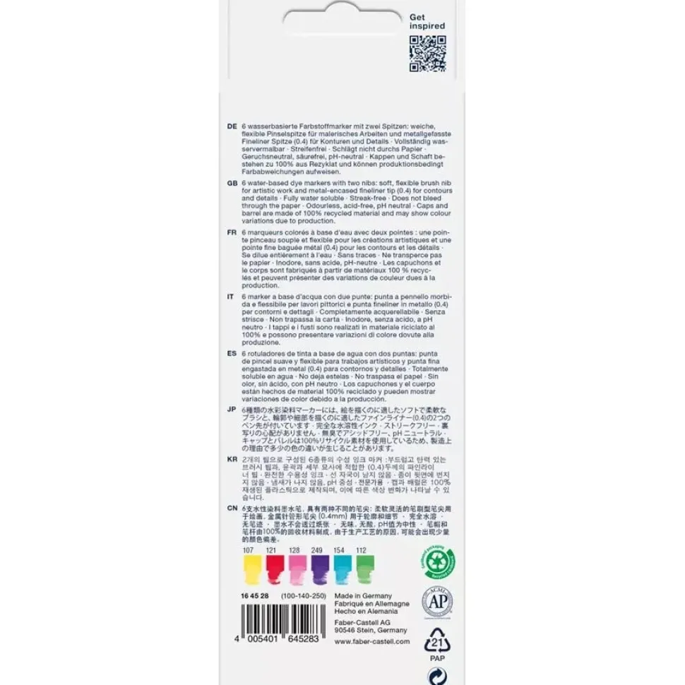 Set 6 Rotuladores Doble Punta Candy Shop Goldfaber Aqua Faber-Castell