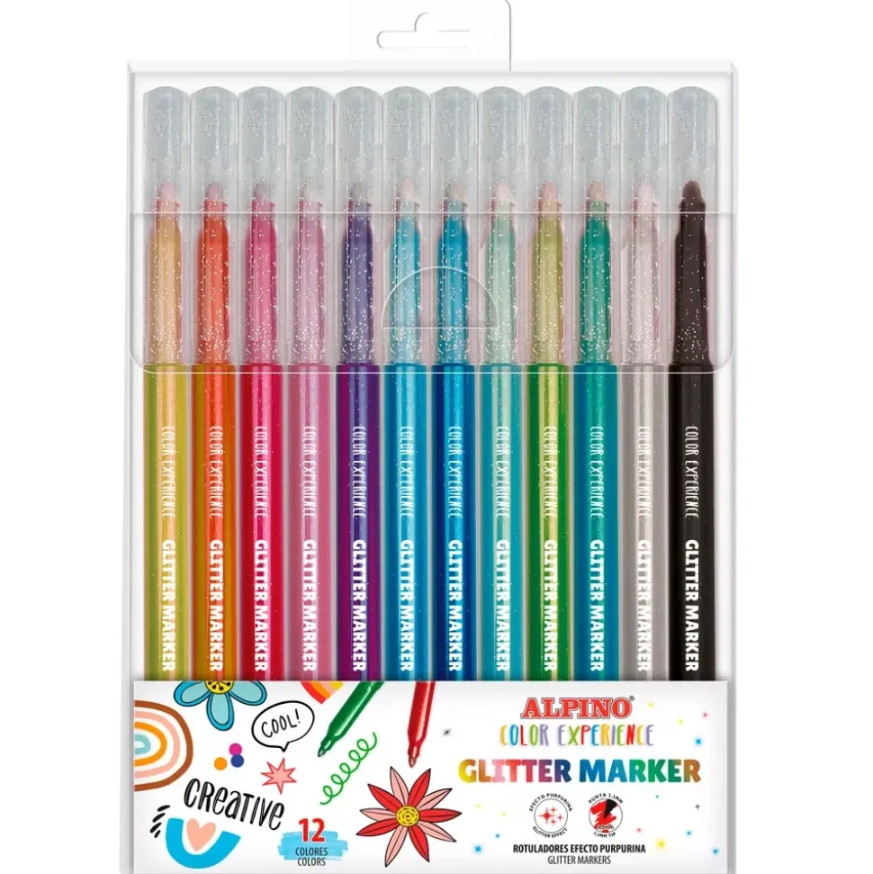 Set 12 rotuladores efecto purpurina Color Experience Alpino