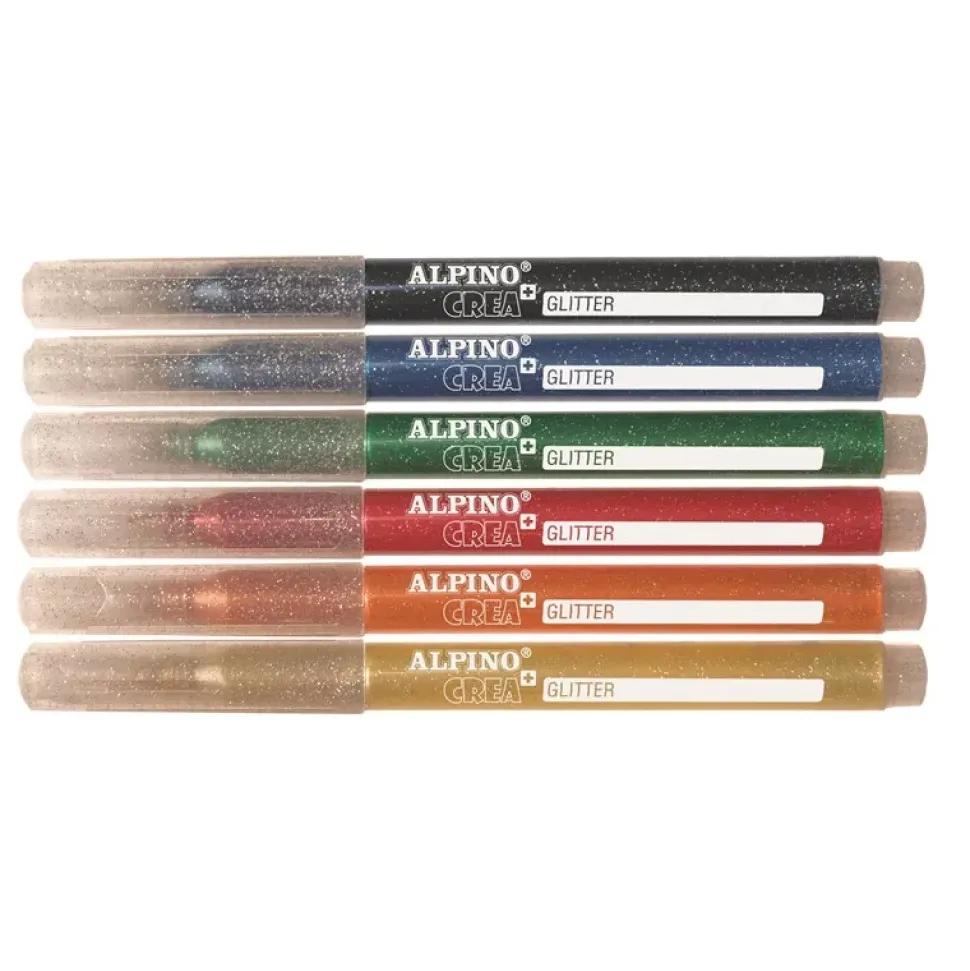 Set 6 Rotuladores Glitter Crea+ Alpino