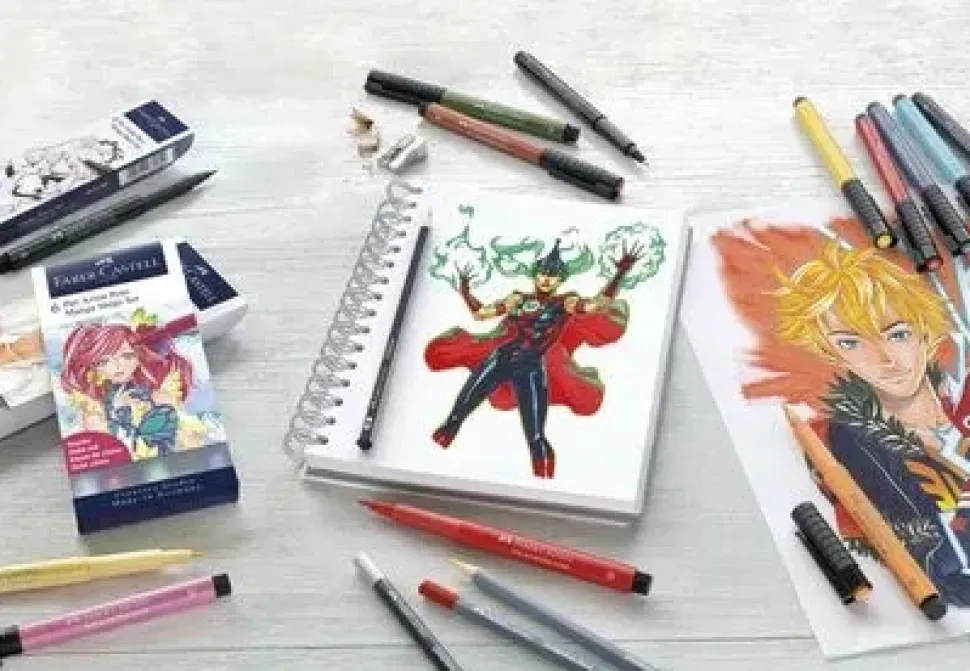 Set 6 rotuladores Manga Shôjo Pitt Artist Pen Faber-Castell