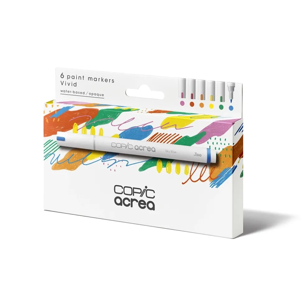Set 6 rotuladores multisuperficie Vivid Colors Acrea Copic