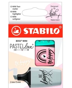 Set 3 rotuladores pastel love mini Boss Original STABILO