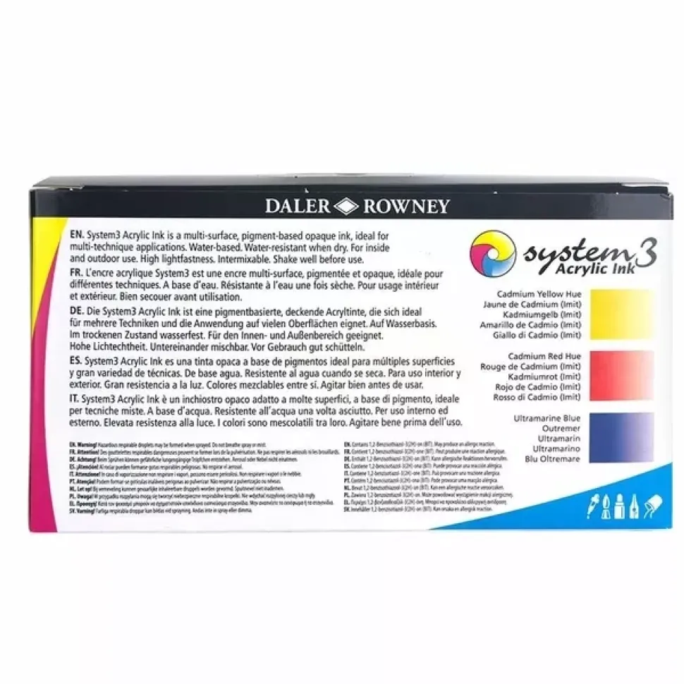 Set 3 tintas acrílicas System3 Daler-Rowney 29.5ml