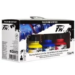 Set 3 tintas FW y Medium Daler-Rowney