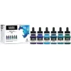 Set 6 tintas para pouring azules Liquitex 30ml