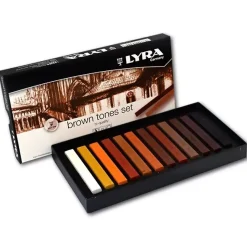 Set 12 tizas marrones Polycrayons Hard Lyra