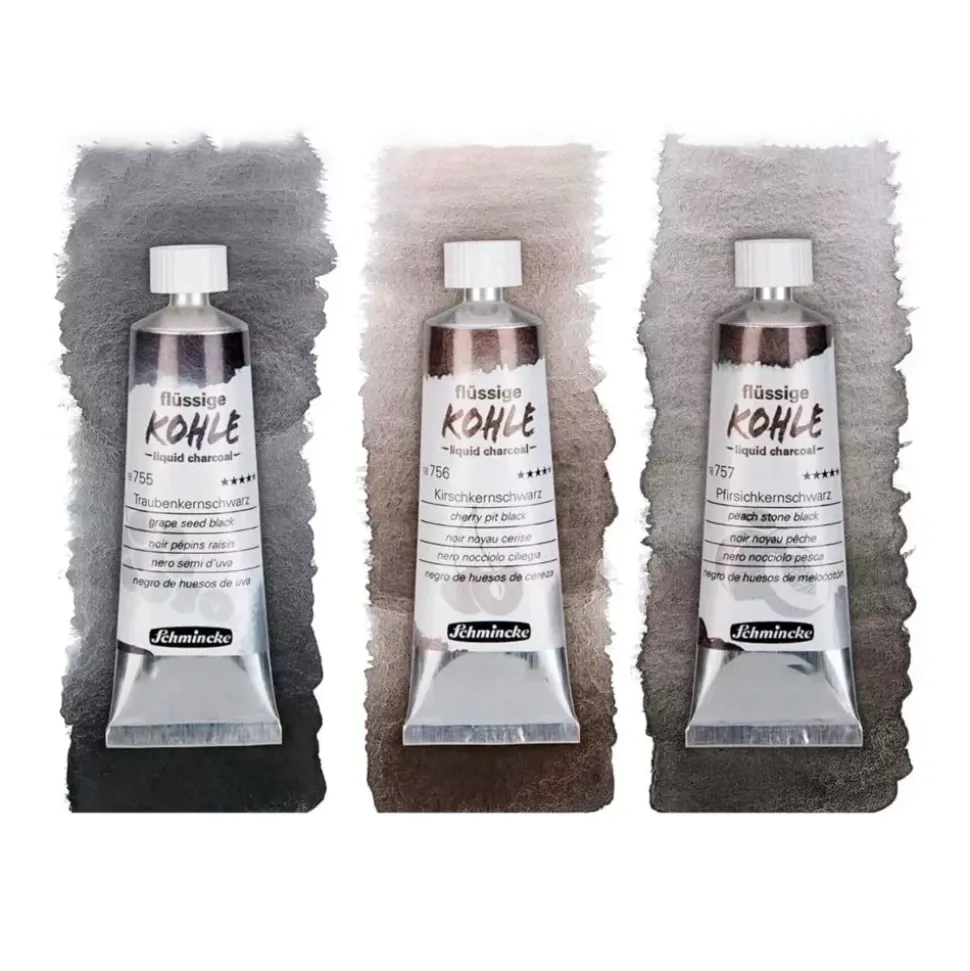 Set 3 tubos carbón líquido Schmincke 5ml
