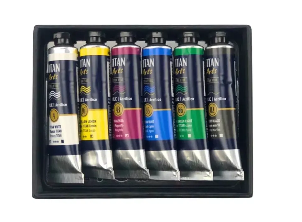 Set 6 Tubos de Acrílico Extrafino Arts Titan 20ml