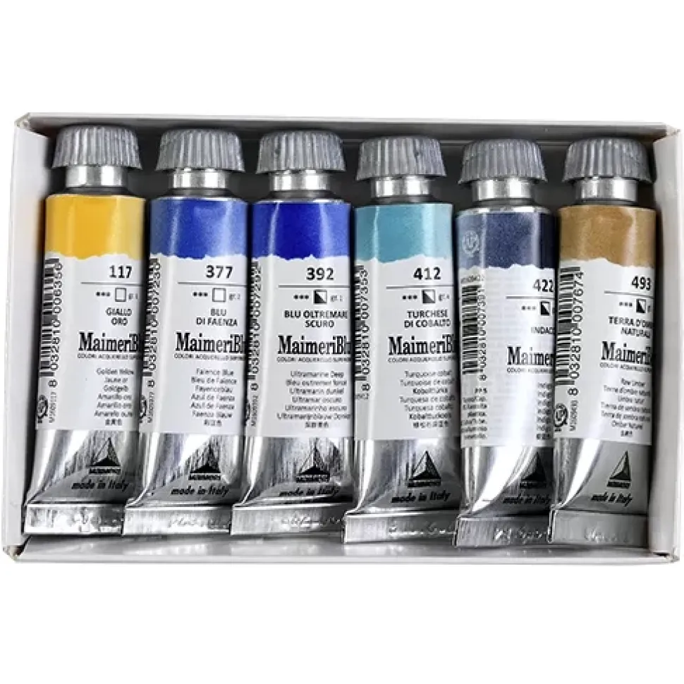 Set 6 tubos de acuarela Arctic Set Maimeri 12ml