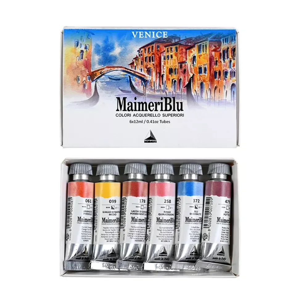 Set 6 tubos de acuarela Venice Set Maimeri 12ml