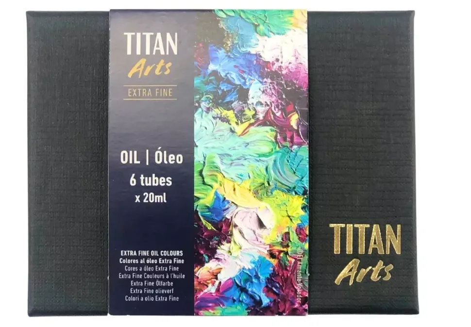 Set 6 Tubos de Óleo Extrafino Colores Primarios Arts Titan 20ml
