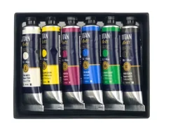 Set 6 Tubos de Óleo Extrafino Colores Primarios Arts Titan 20ml
