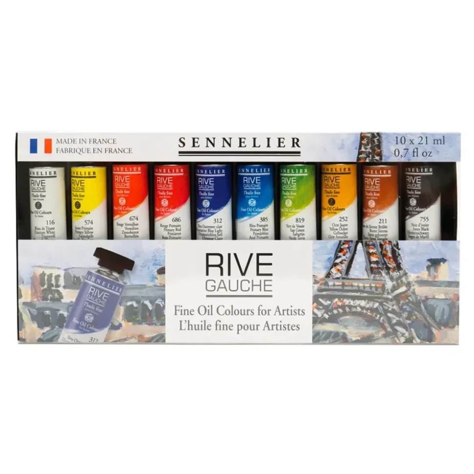 Set 10 tubos de óleo Fino Rive Gauche Sennelier 21ml