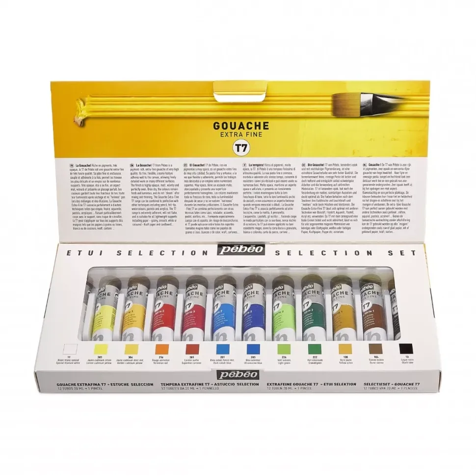 Set 12 tubos gouache extrafino Selection Pebeo 20ml