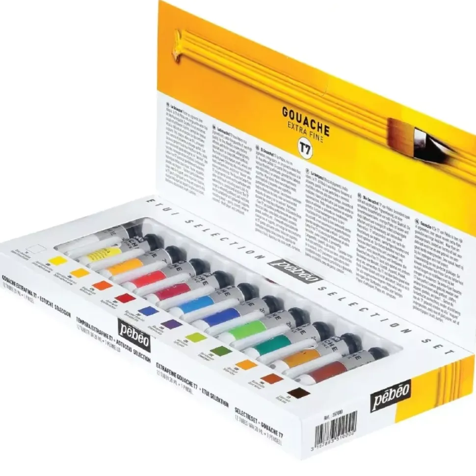 Set 12 tubos gouache extrafino Selection Pebeo 20ml