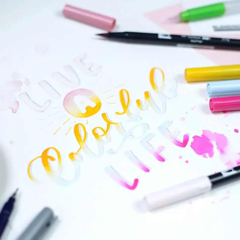Set Blended Lettering Good Vibes Tombow