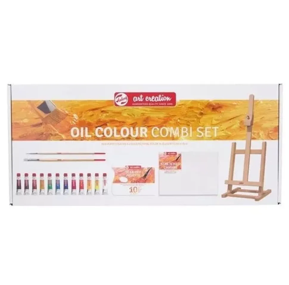 Set Combinación 12 Óleos + Caballete Talens