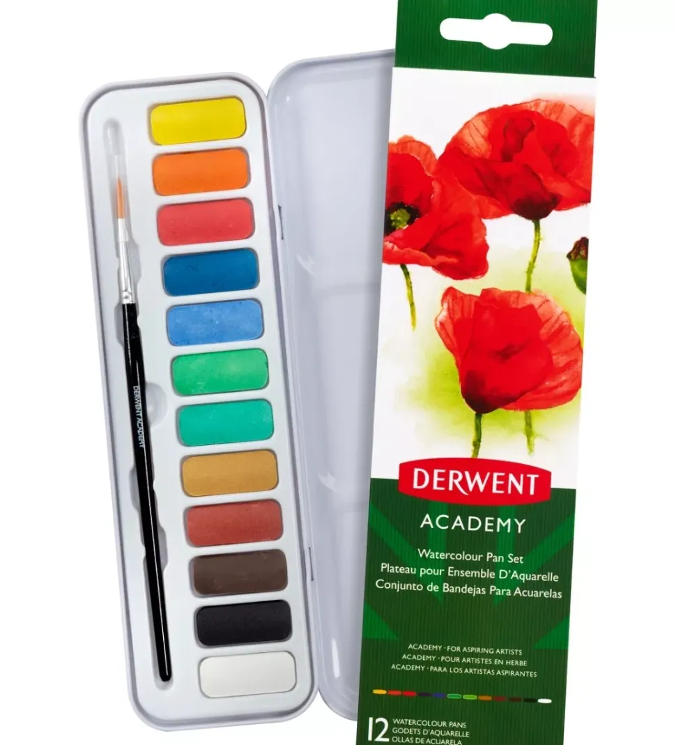 Set de 12 Acuarelas Academy Derwent