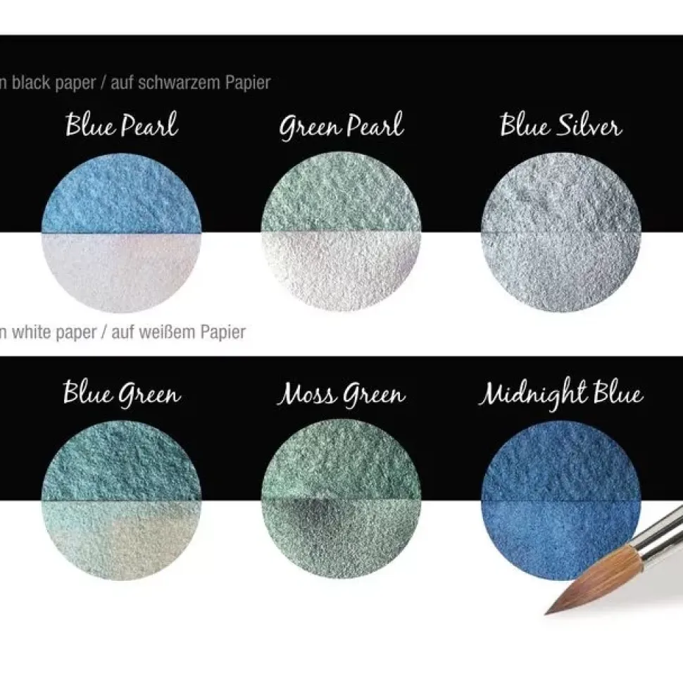 Set de 6 acuarelas Pearlcolor Ocean Coliro