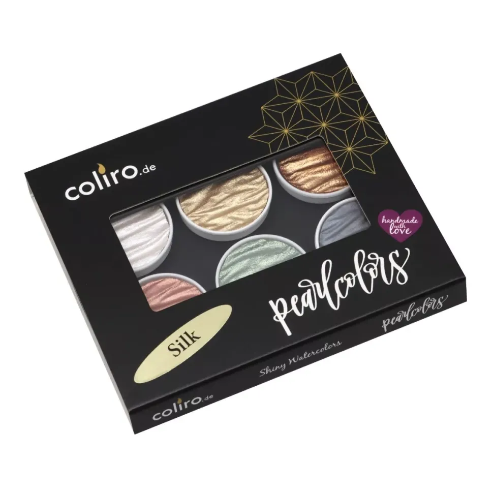 Set de 6 acuarelas Pearlcolor Silk Coliro