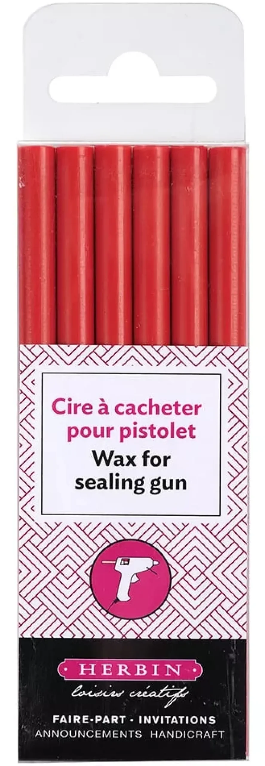 Set de 6 barras de lacre Rojo Herbin