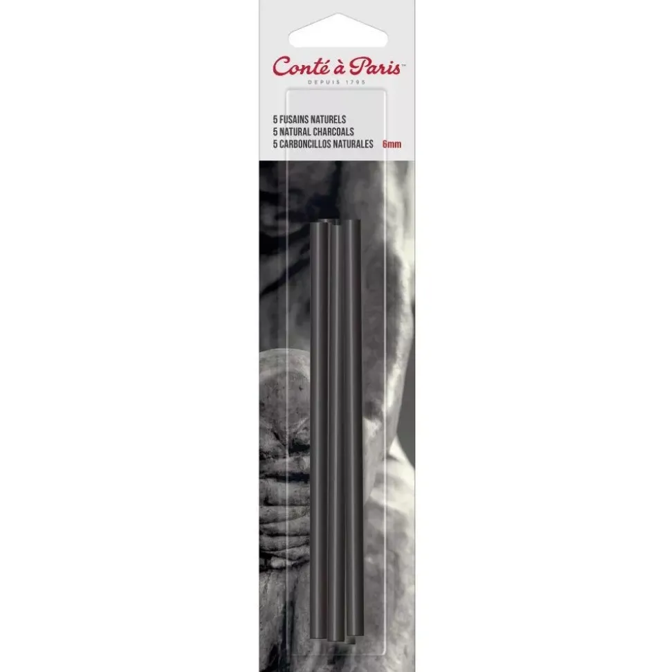 Set de 5 carboncillos naturales Conté à Paris 6mm